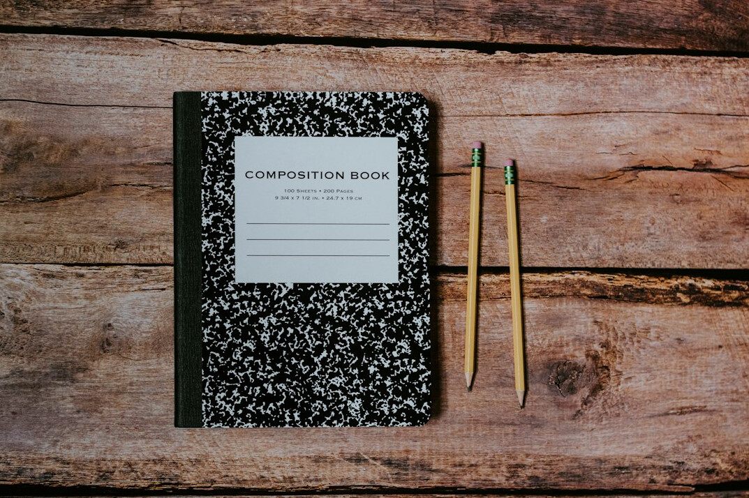 detective notebook with clues