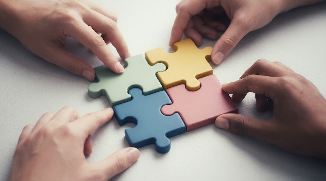 person solving puzzle